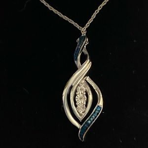 Diamond and sapphire necklace